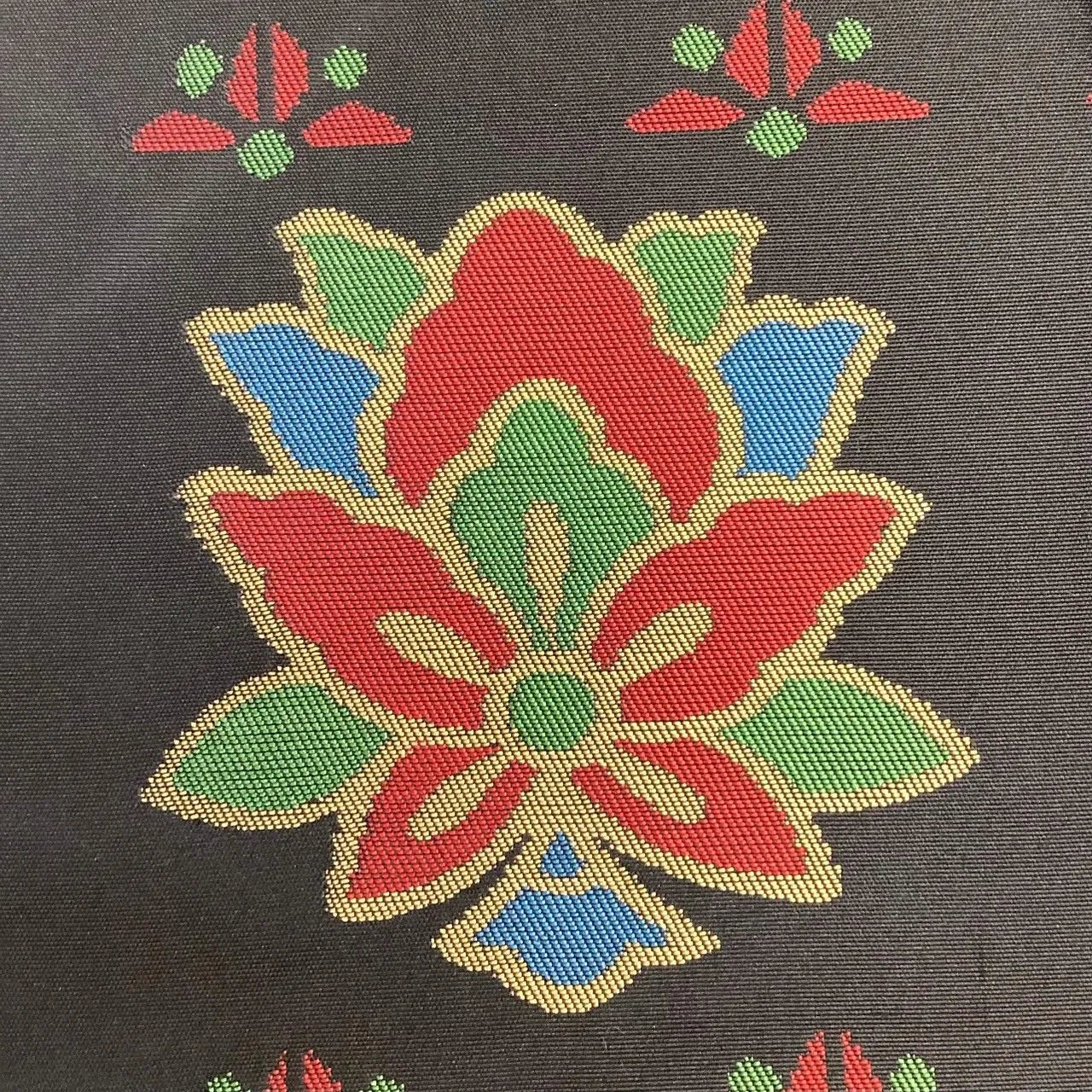 5749# Japanese Vintage Nagoya Obi Belt Kimono Fabric Silk Traditional Black