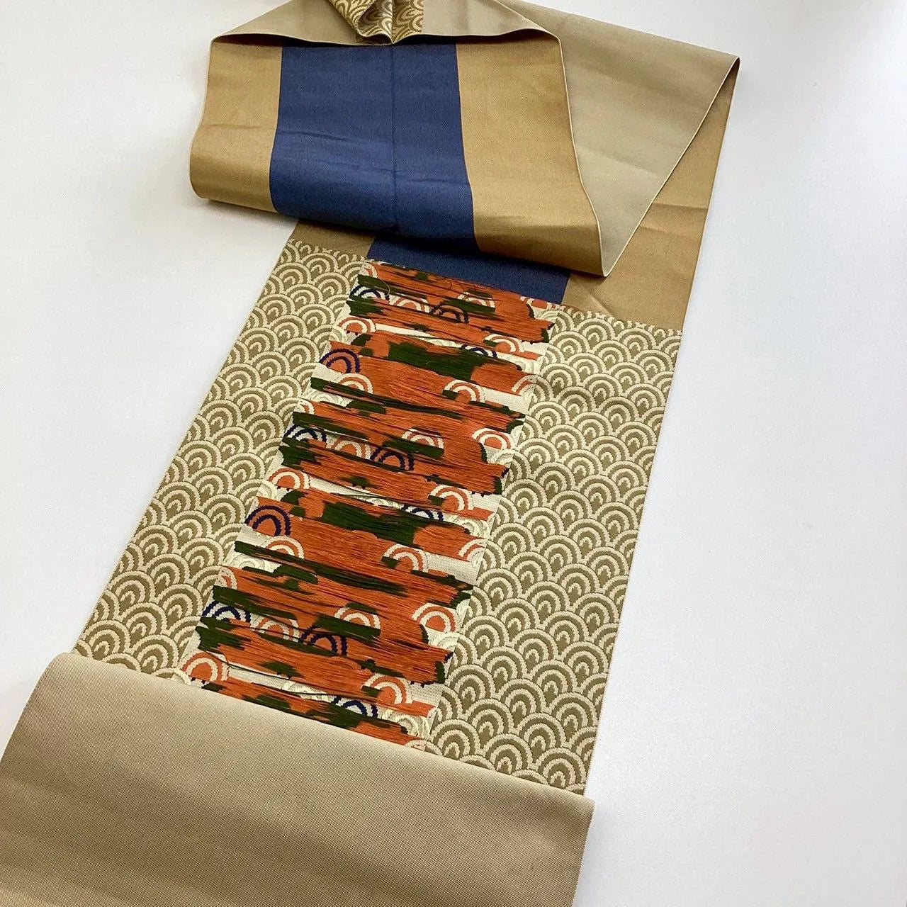 5768# Japanese Vintage Nagoya Obi Belt Kimono Fabric Silk Traditional Embroidery