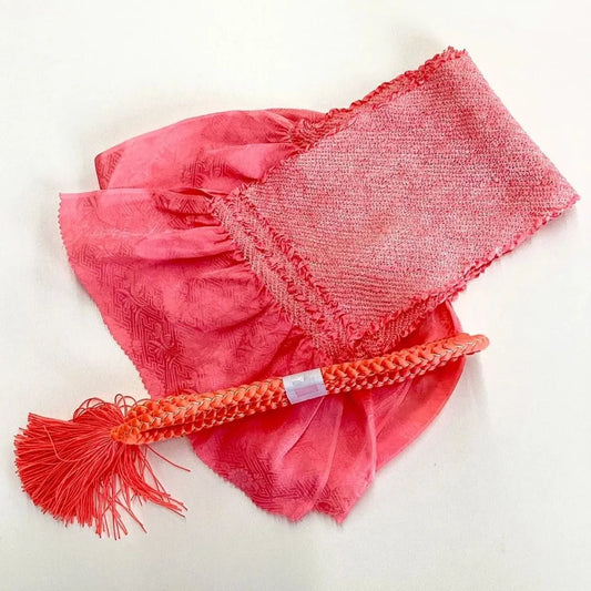 5838# Japanese Kimono Accessory Obiage and Obijime 2-piece Set Silk Shibori