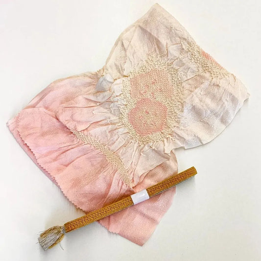 5840# Japanese Kimono Accessory Obiage and Obijime 2-piece Set Silk Shibori