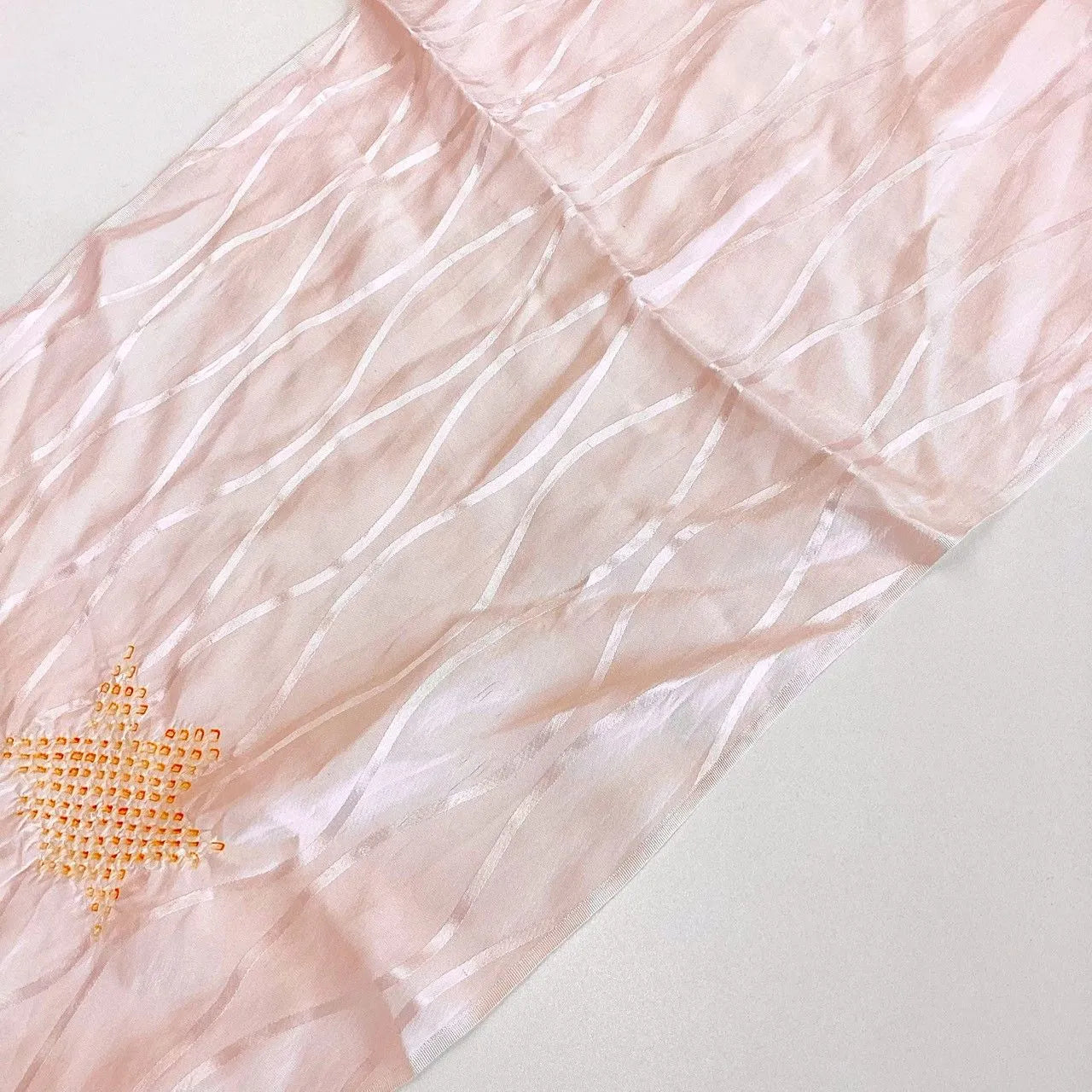 5847# Japanese Kimono Accessory Obiage and Obijime 2-piece Set Silk Shibori