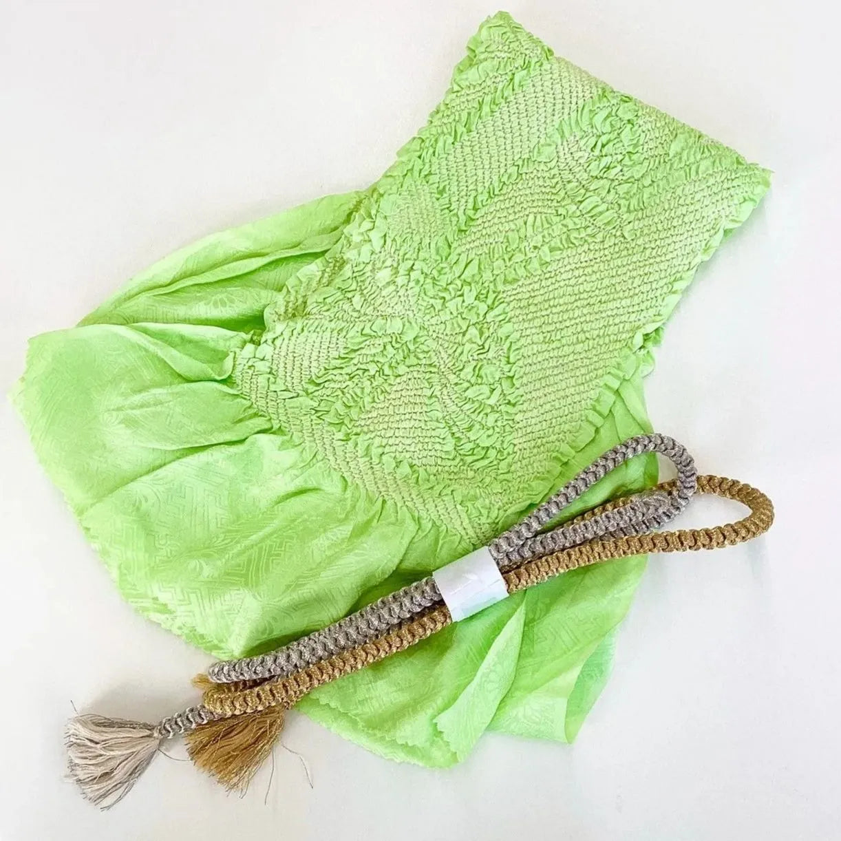 5850# Japanese Kimono Accessory Obiage and Obijime 2-piece Set Silk Shibori