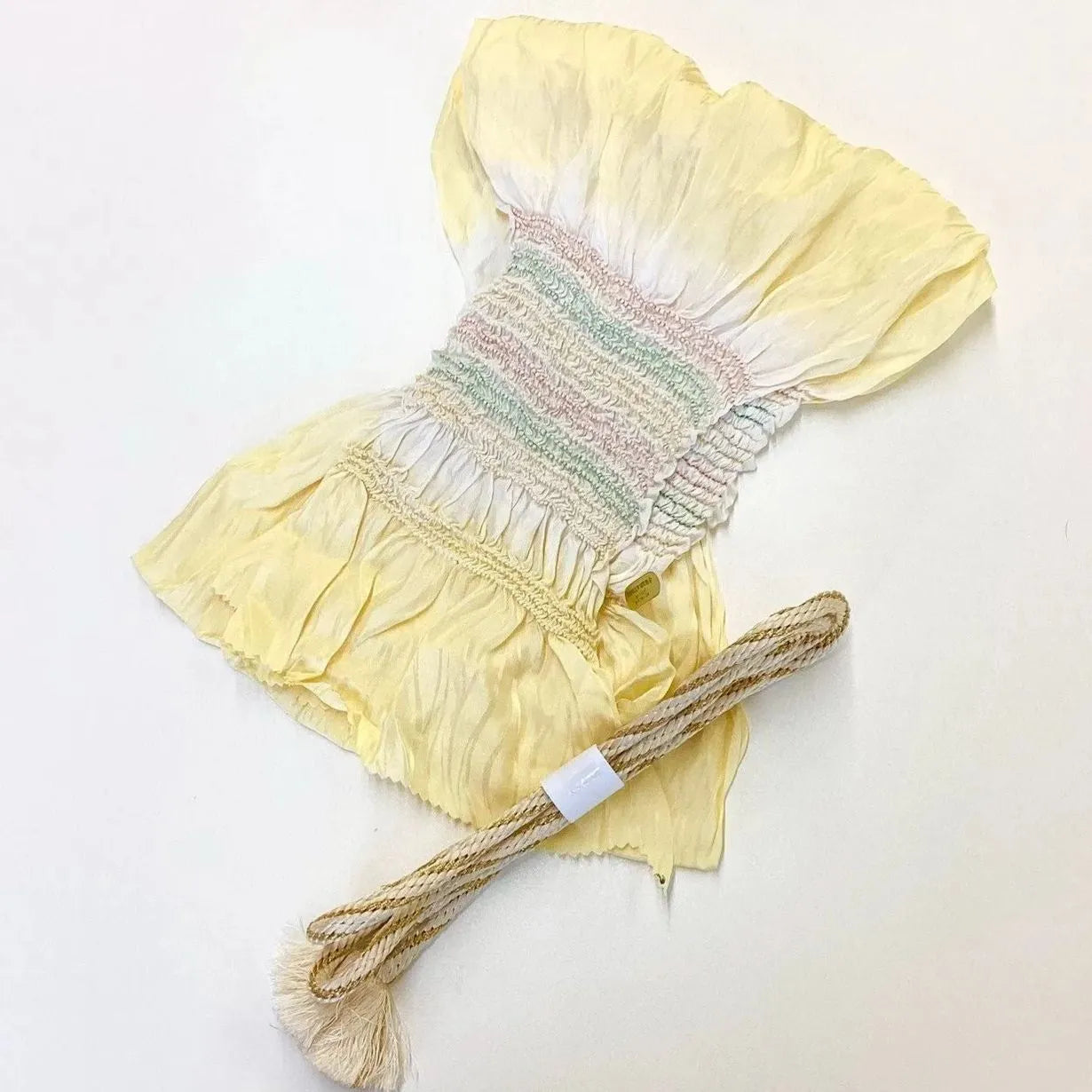 5854# Japanese Kimono Accessory Obiage and Obijime 2-piece Set Silk Shibori