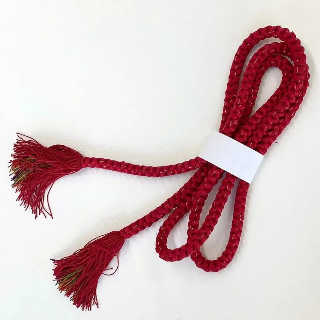 5855# Japanese Kimono Accessory Obiage and Obijime 2-piece Set Silk Shibori