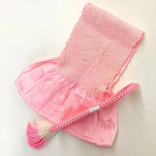 5860# Japanese Kimono Accessory Obiage and Obijime 2-piece Set Silk Shibori