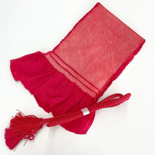 5869# Japanese Kimono Accessory Obiage and Obijime 2-piece Set Silk Shibori