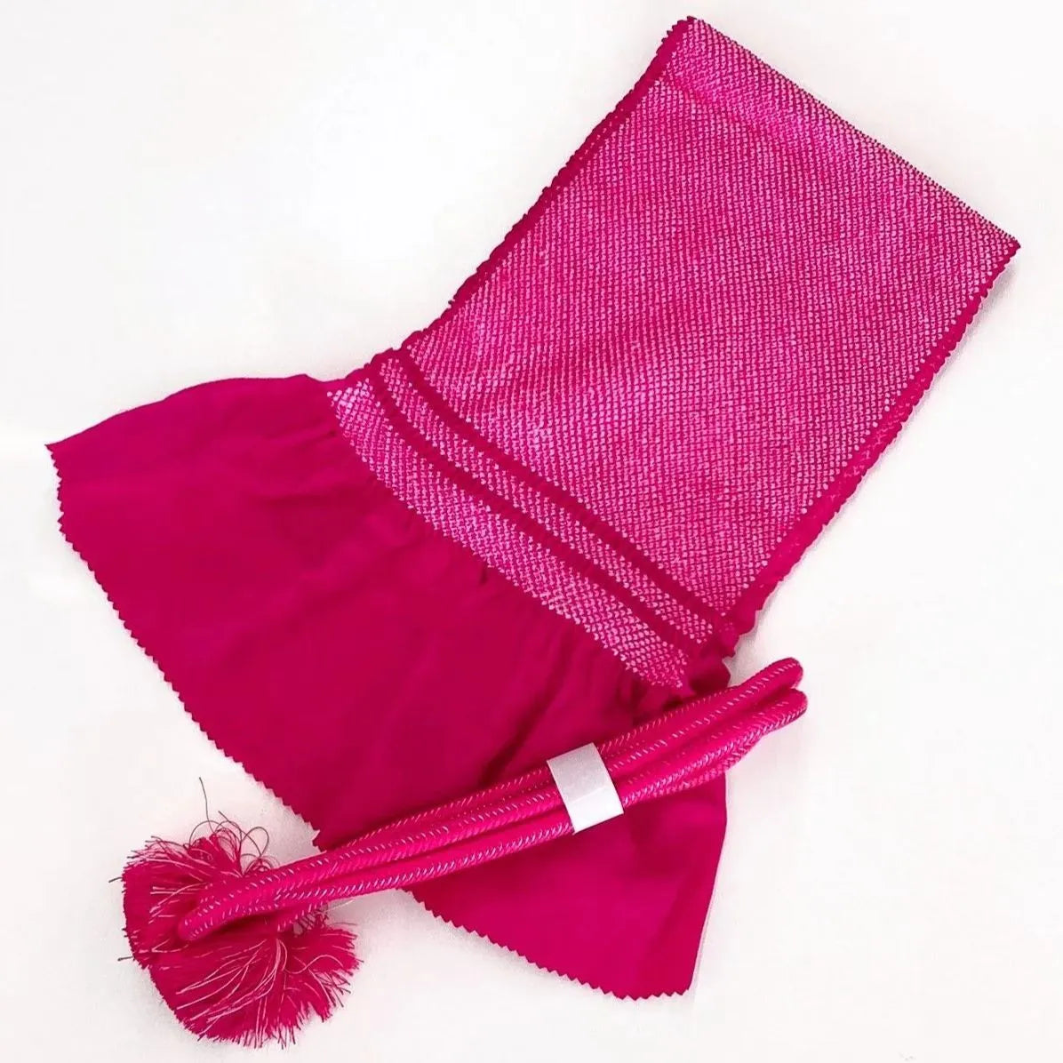 5871# Japanese Kimono Accessory Obiage and Obijime 2-piece Set Silk Shibori