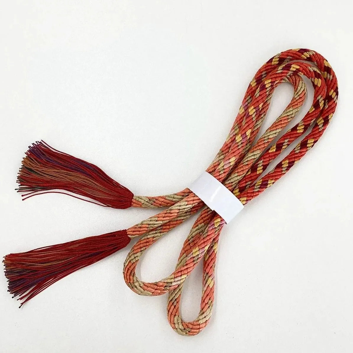 5872# Japanese Kimono Accessory Obiage and Obijime 2-piece Set Silk Shibori