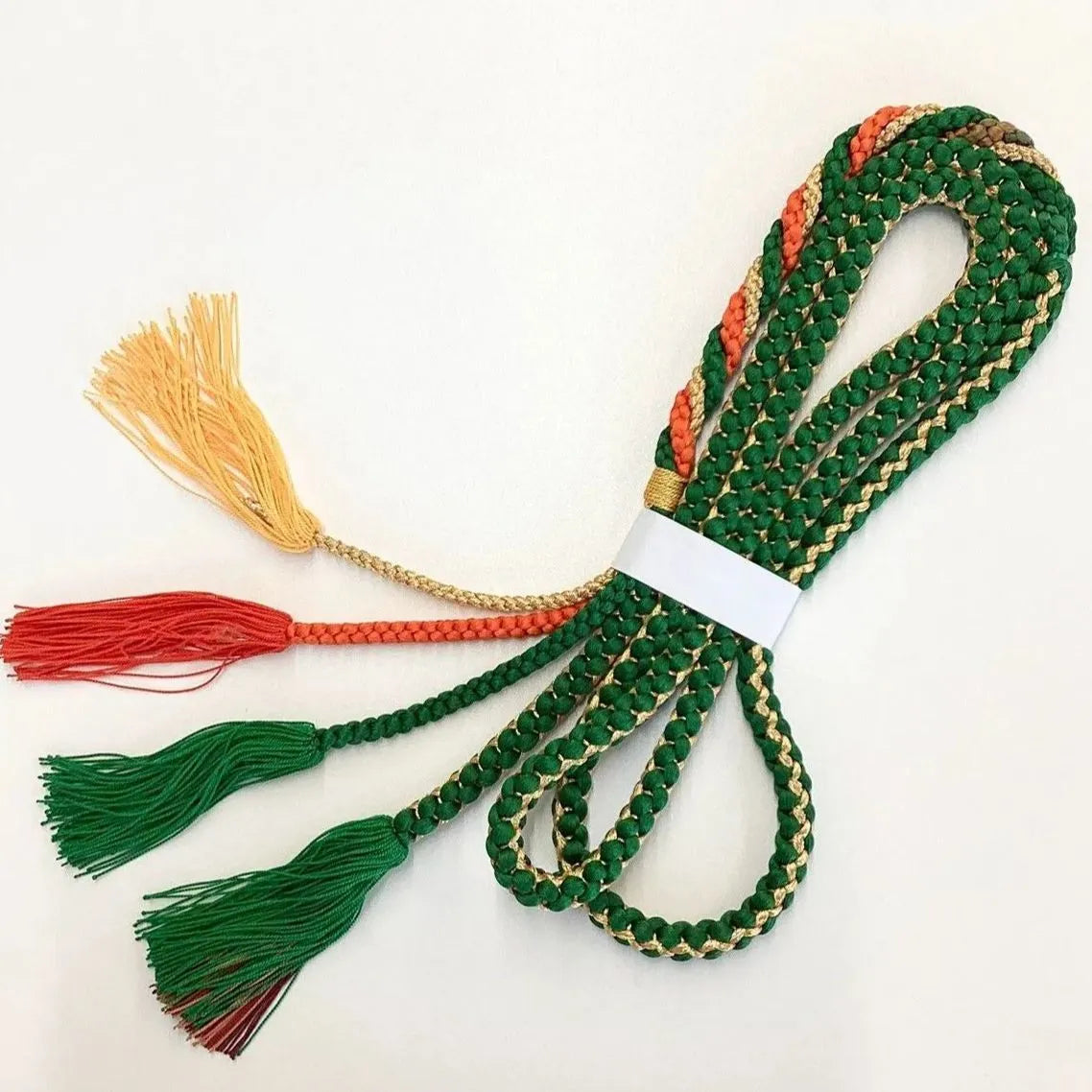 5879# Japanese Kimono Accessory Obiage and Obijime 2-piece Set Silk Shibori