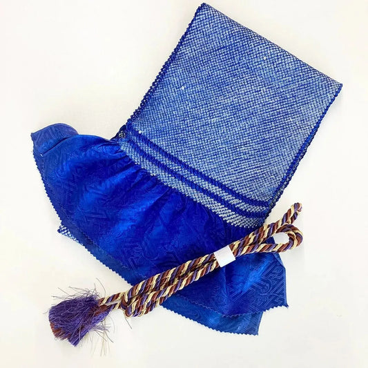 5883# Japanese Kimono Accessory Obiage and Obijime 2-piece Set Silk Shibori