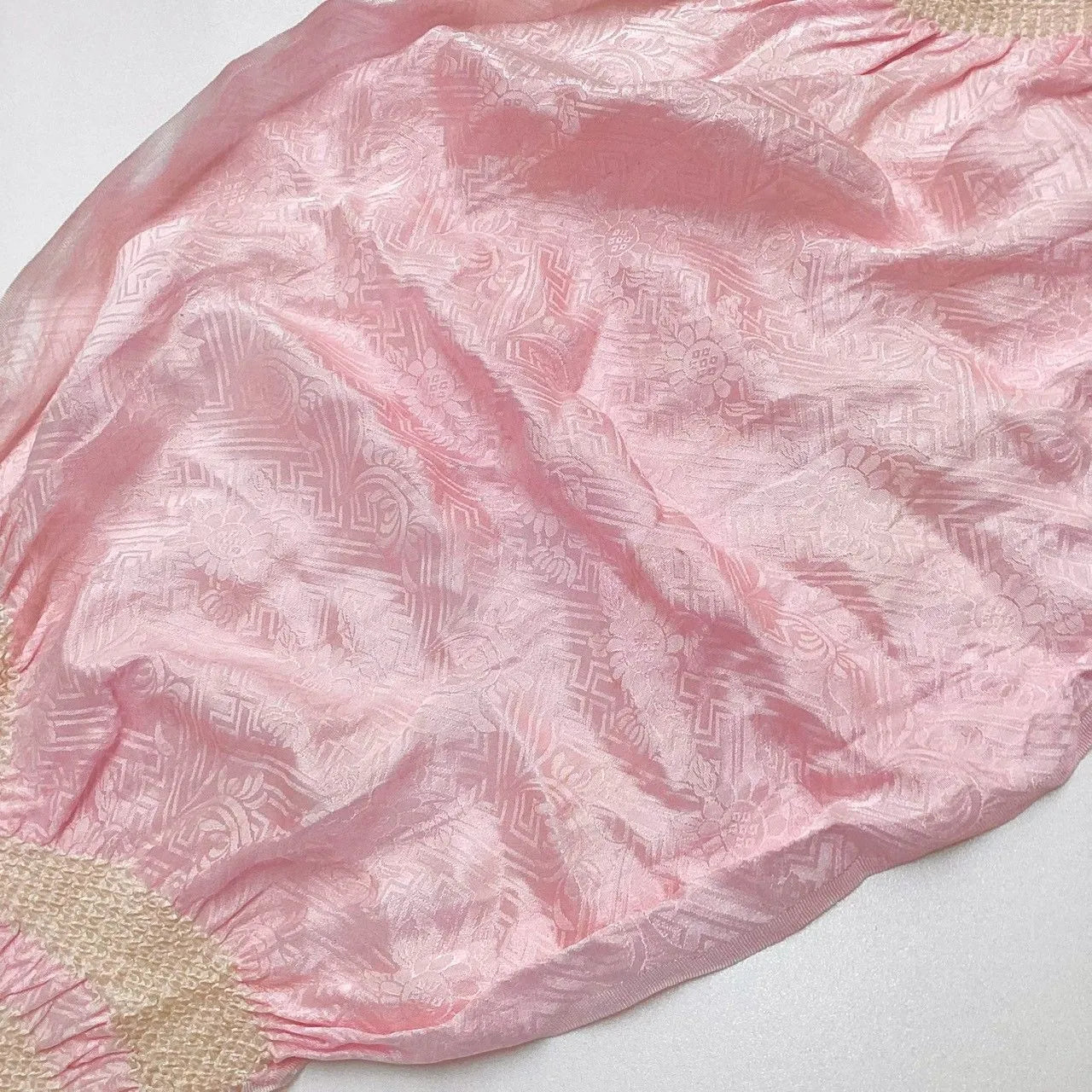 5912# Japanese Kimono Accessory Obiage and Obijime 2-piece Set Silk Shibori