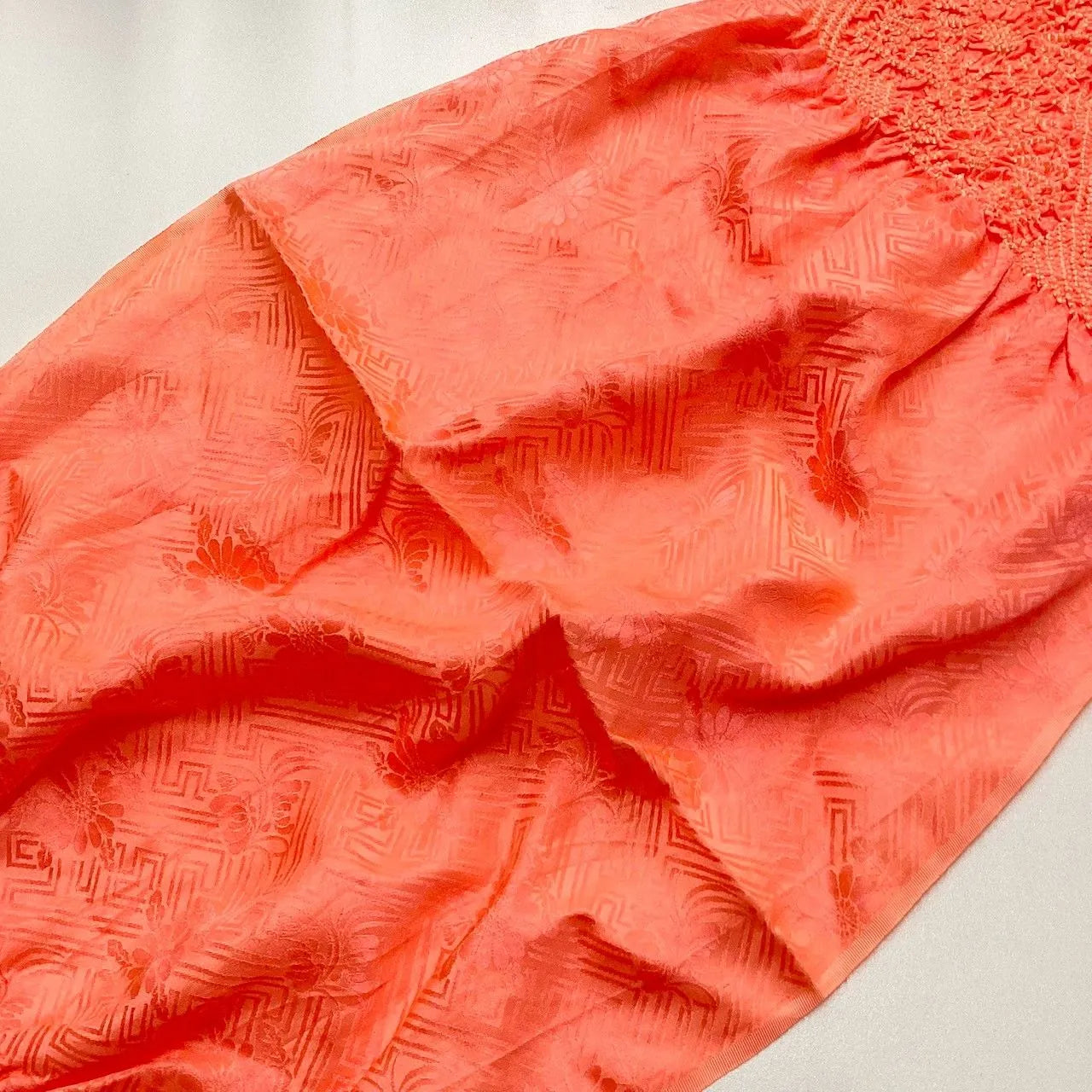 5916# Japanese Kimono Accessory Obiage and Obijime 2-piece Set Silk Shibori