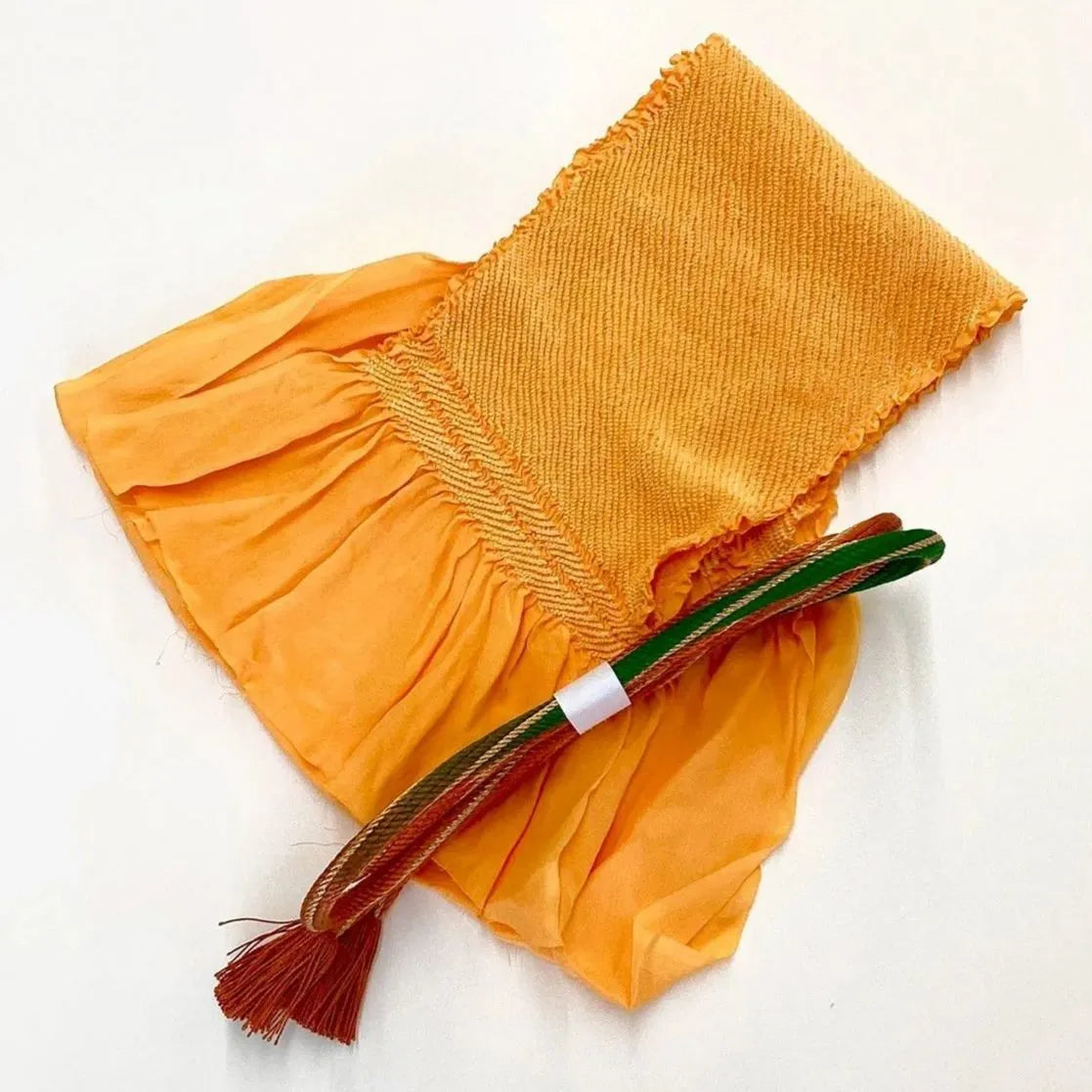 5891# Japanese Kimono Accessory Obiage and Obijime 2-piece Set Silk Shibori