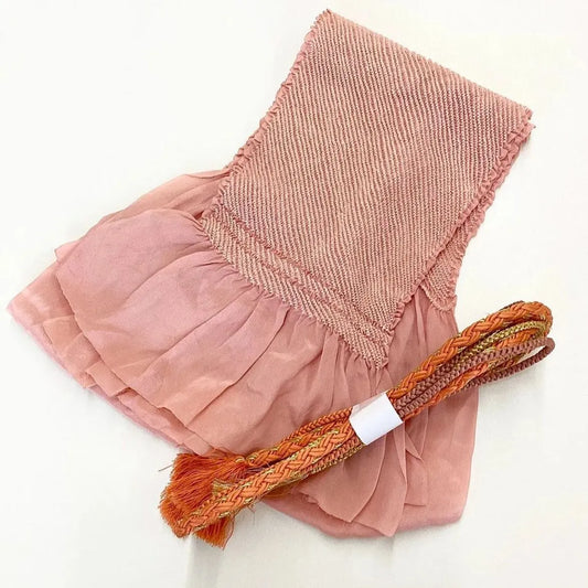 5899# Japanese Kimono Accessory Obiage and Obijime 2-piece Set Silk Shibori