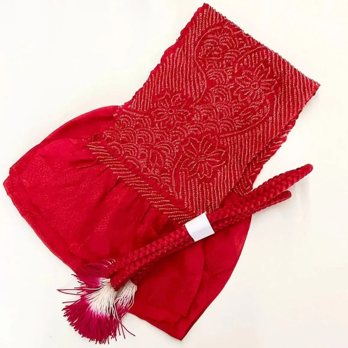 5901# Japanese Kimono Accessory Obiage and Obijime 2-piece Set Silk Shibori