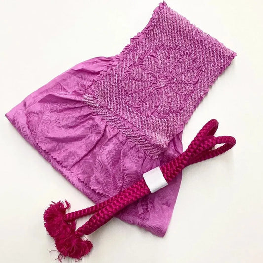 5915# Japanese Kimono Accessory Obiage and Obijime 2-piece Set Silk Shibori