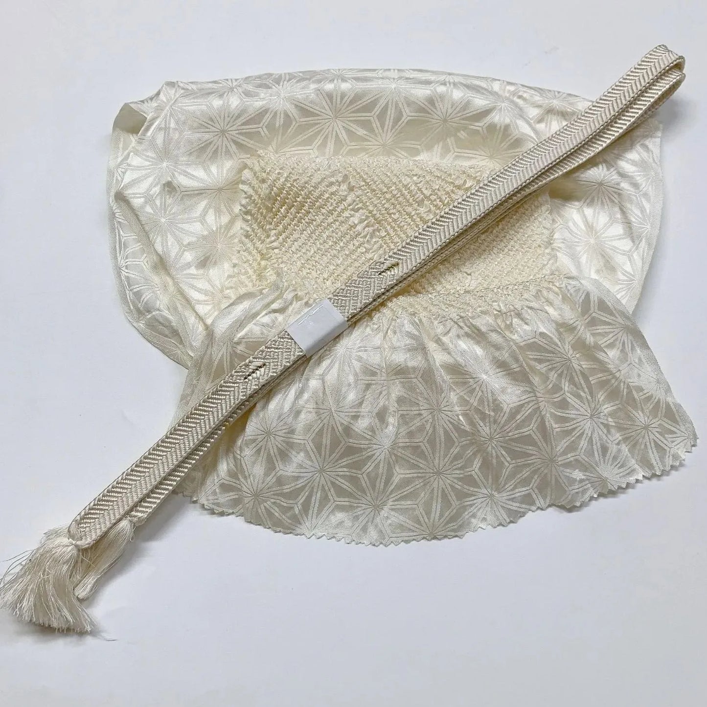 5938# Japanese Kimono Accessory Obiage and Obijime 2-piece Set Silk Shibori