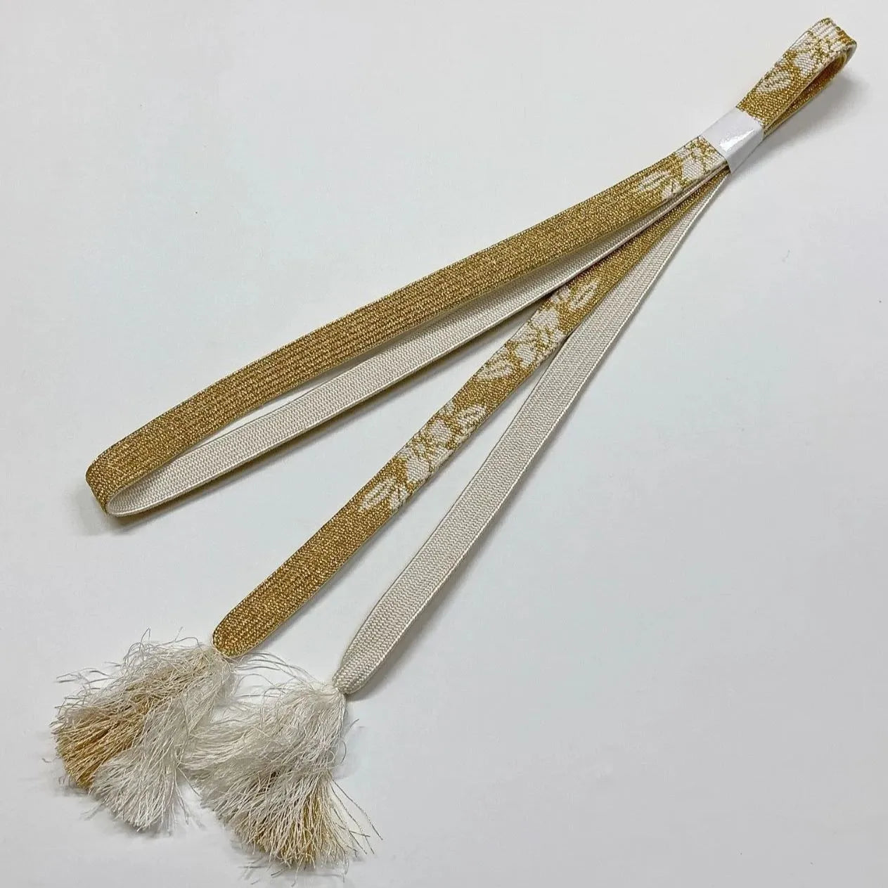 5947# Japanese Kimono Accessory Obiage and Obijime 2-piece Set Silk Shibori