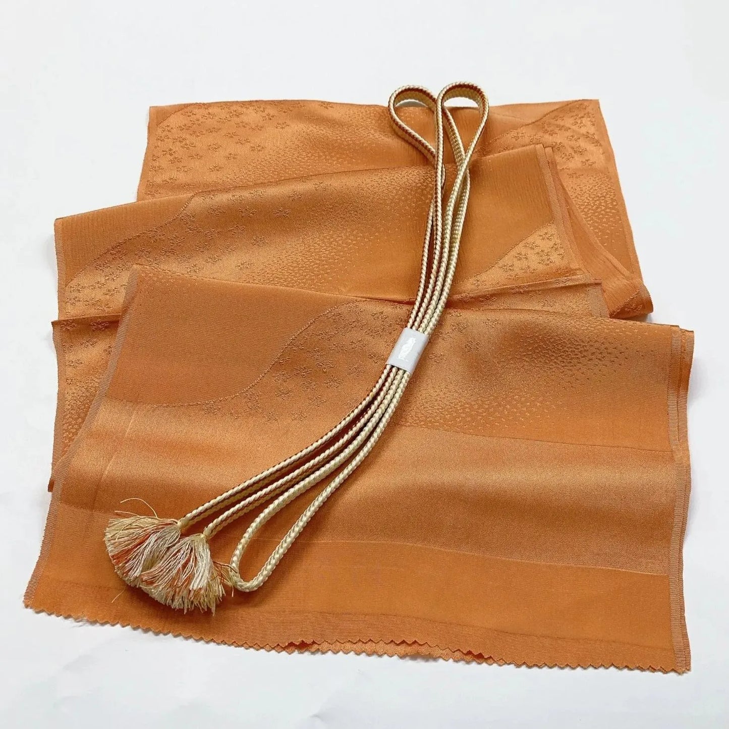 5953# Japanese Kimono Accessory Vintage Obiage and Obijime 2-piece Set Silk