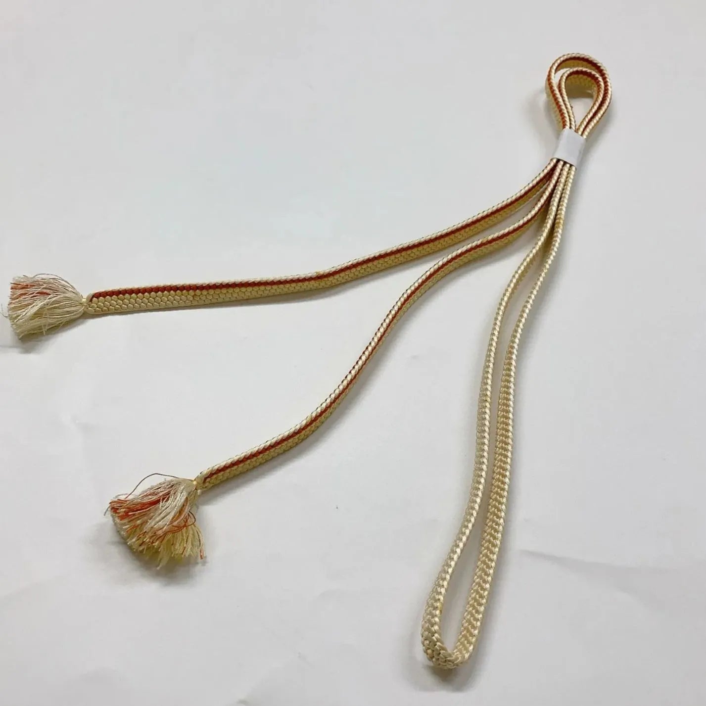 5953# Japanese Kimono Accessory Vintage Obiage and Obijime 2-piece Set Silk