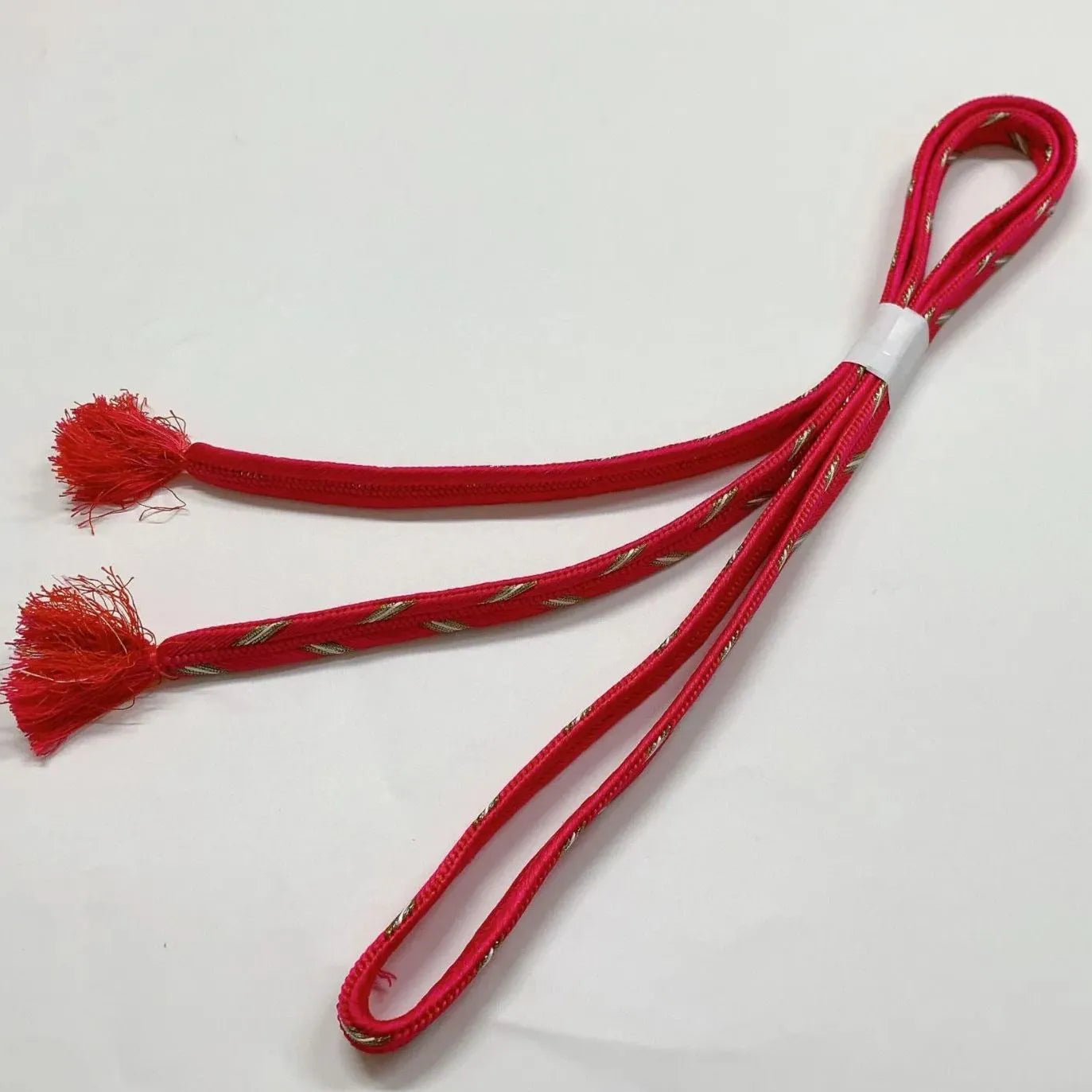 5962# Japanese Kimono Accessory Vintage Obiage and Obijime 2-piece Set Silk