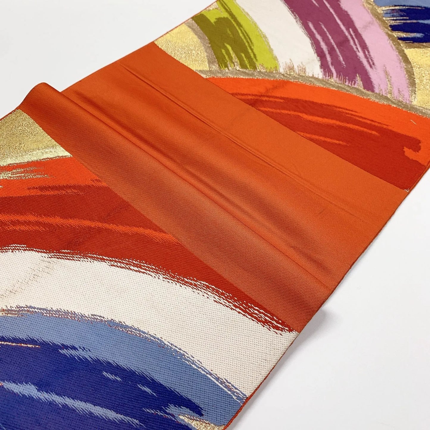 5982# Japanese Vintage Fukuro Obi Belt Kimono Fabric Silk Traditional Untailored