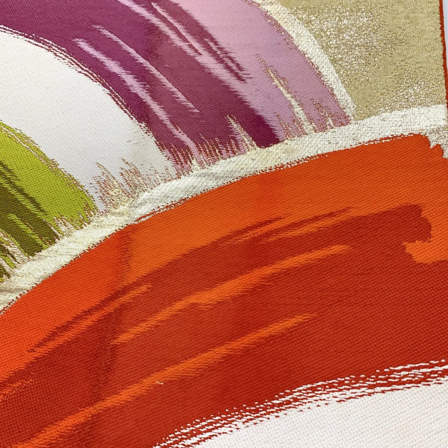 5982# Japanese Vintage Fukuro Obi Belt Kimono Fabric Silk Traditional Untailored