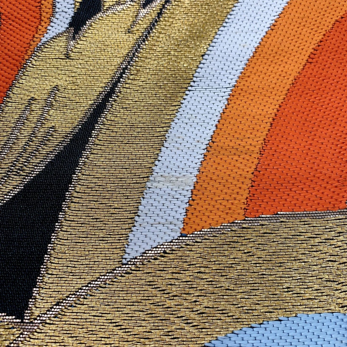 5984# Japanese Vintage Fukuro Obi Belt Kimono Fabric Silk Traditional Embroidery　