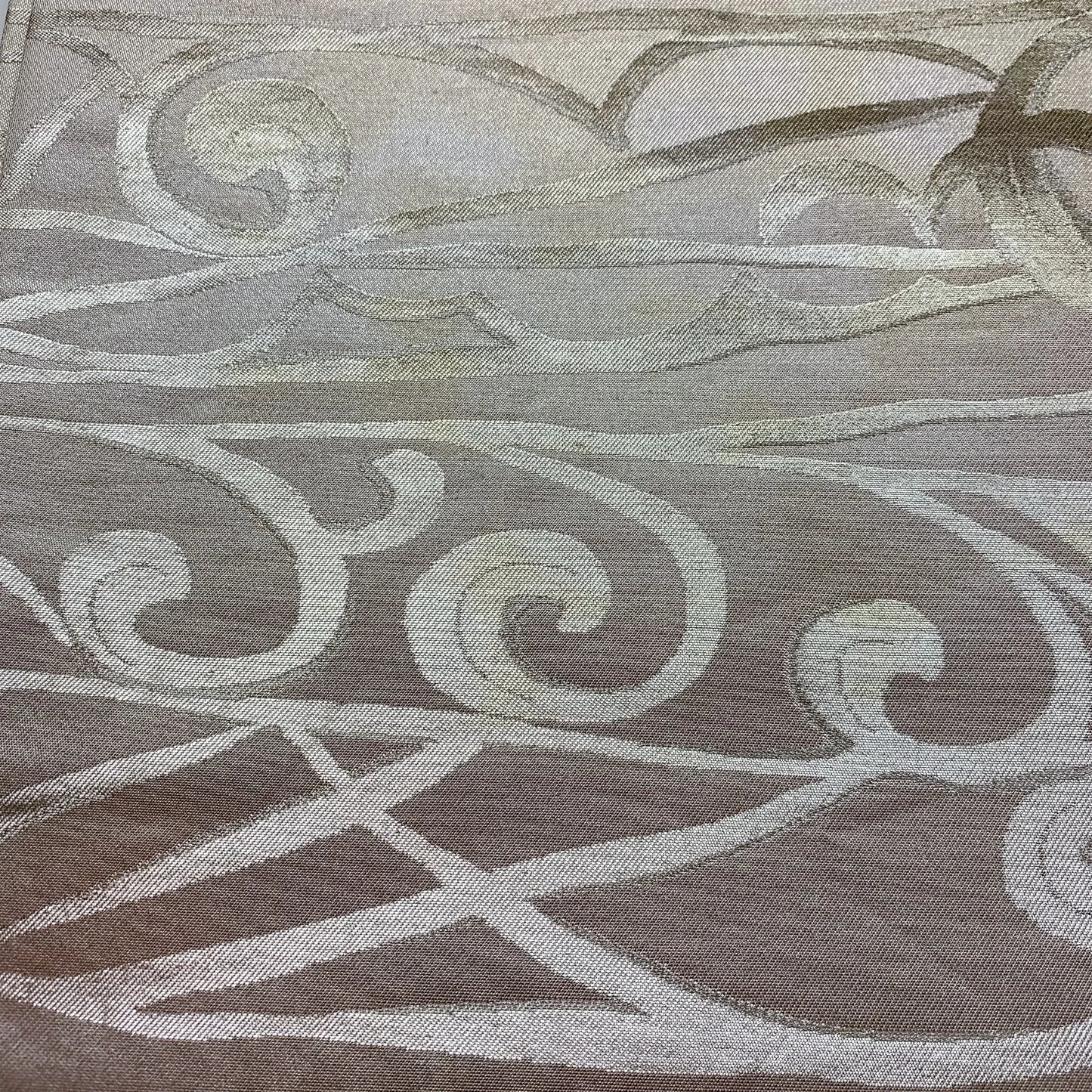 5992# Japanese Vintage Fukuro Obi Belt Kimono Fabric Silk Traditional Silver