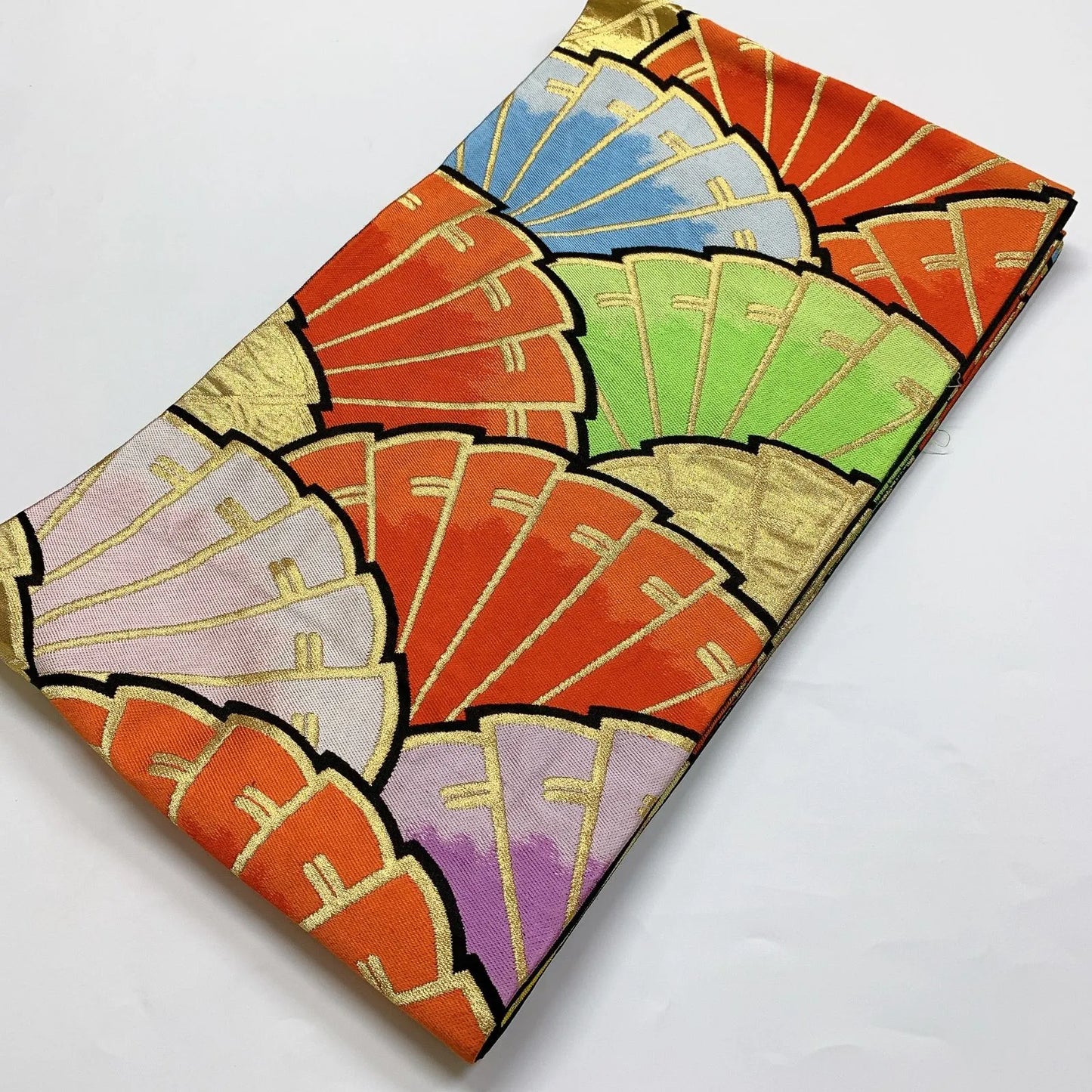 5998# Japanese Vintage Fukuro Obi Belt Kimono Fabric Silk Traditional Untailored