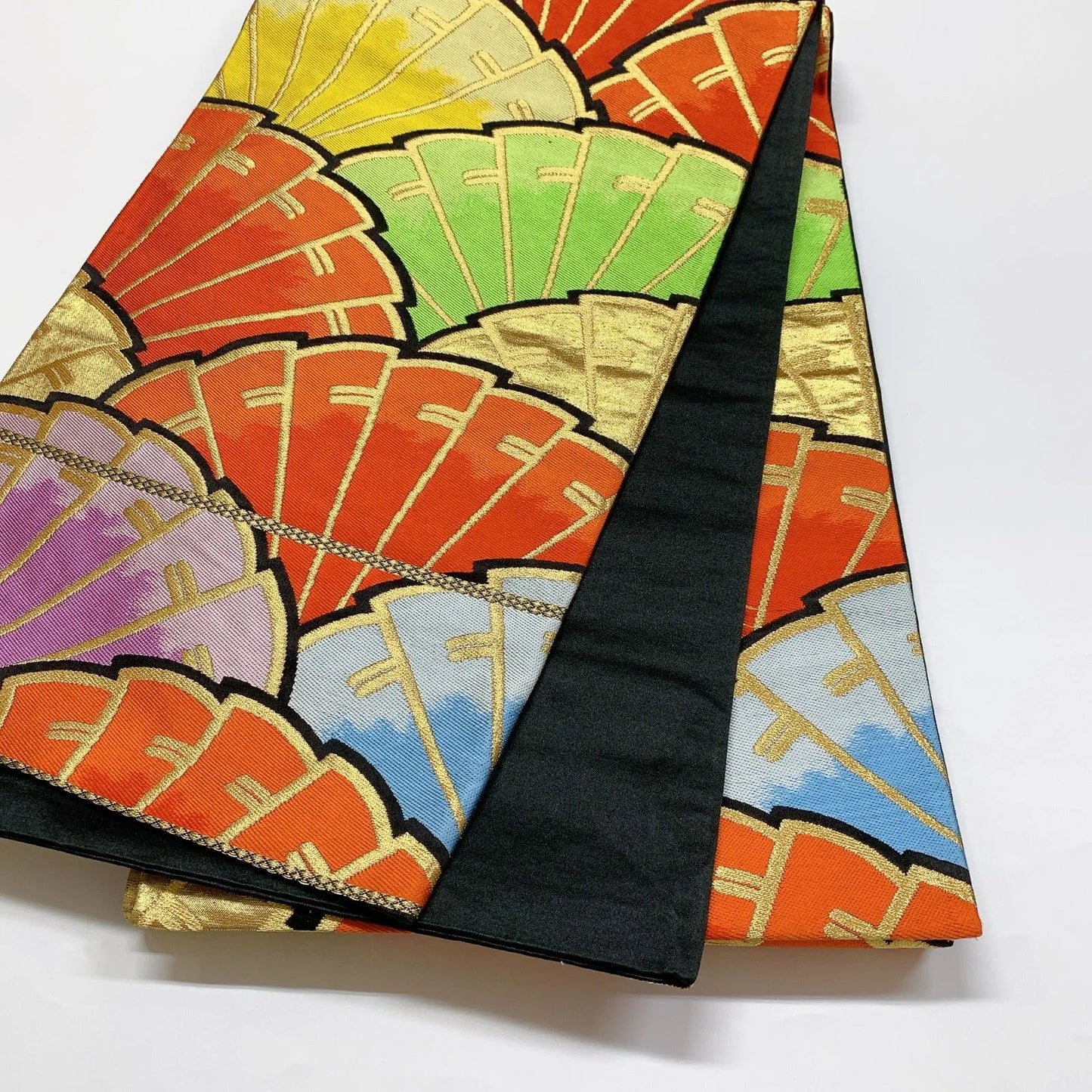 5998# Japanese Vintage Fukuro Obi Belt Kimono Fabric Silk Traditional Untailored