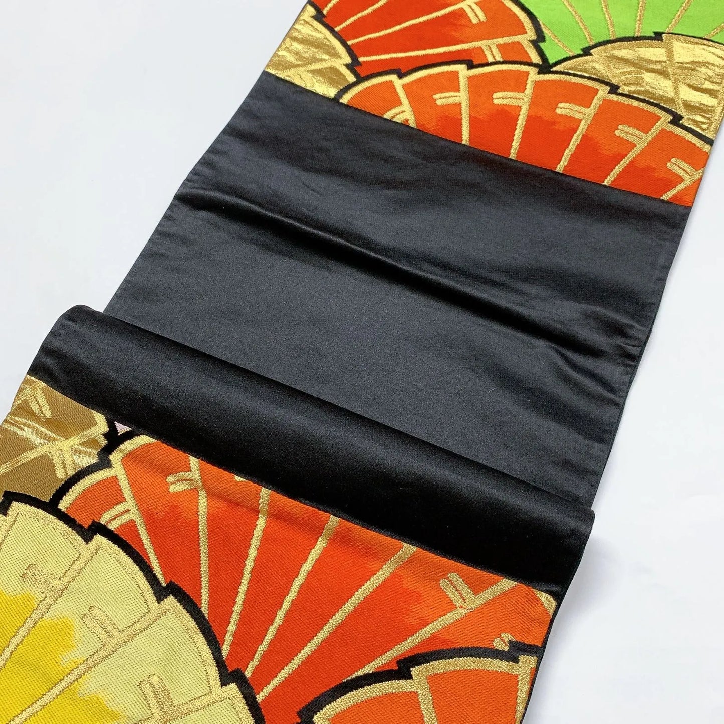 5998# Japanese Vintage Fukuro Obi Belt Kimono Fabric Silk Traditional Untailored