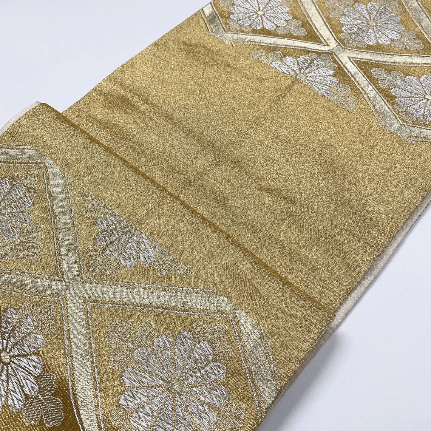 6008# Japanese Vintage Fukuro Obi Belt Kimono Fabric Silk Traditional