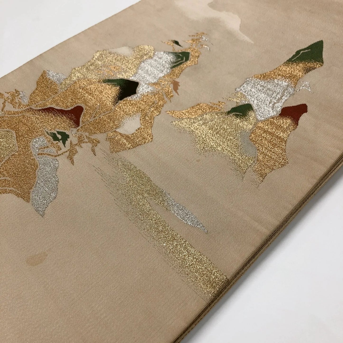 6013# Japanese Vintage Fukuro Obi Belt Kimono Fabric Silk Traditional