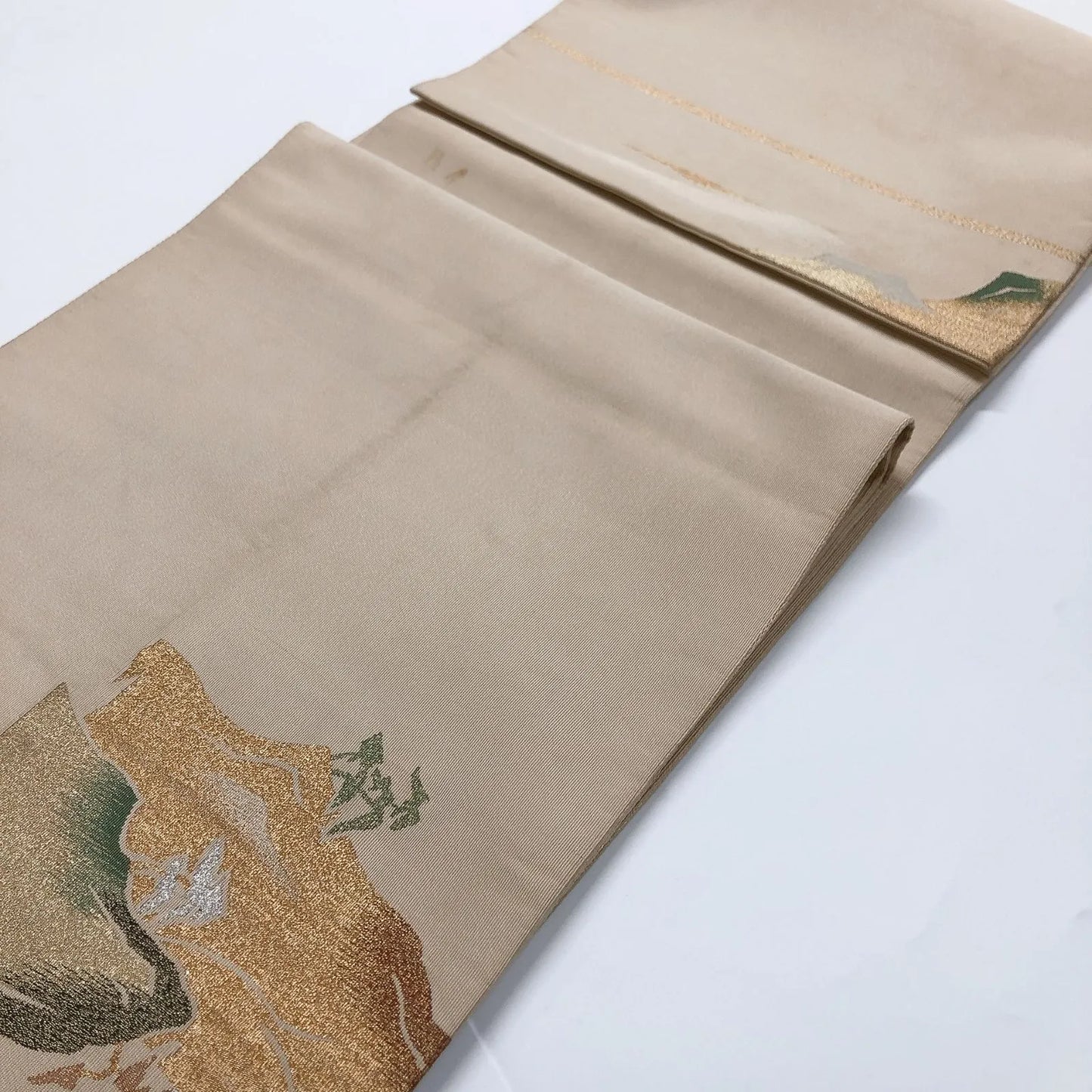 6013# Japanese Vintage Fukuro Obi Belt Kimono Fabric Silk Traditional