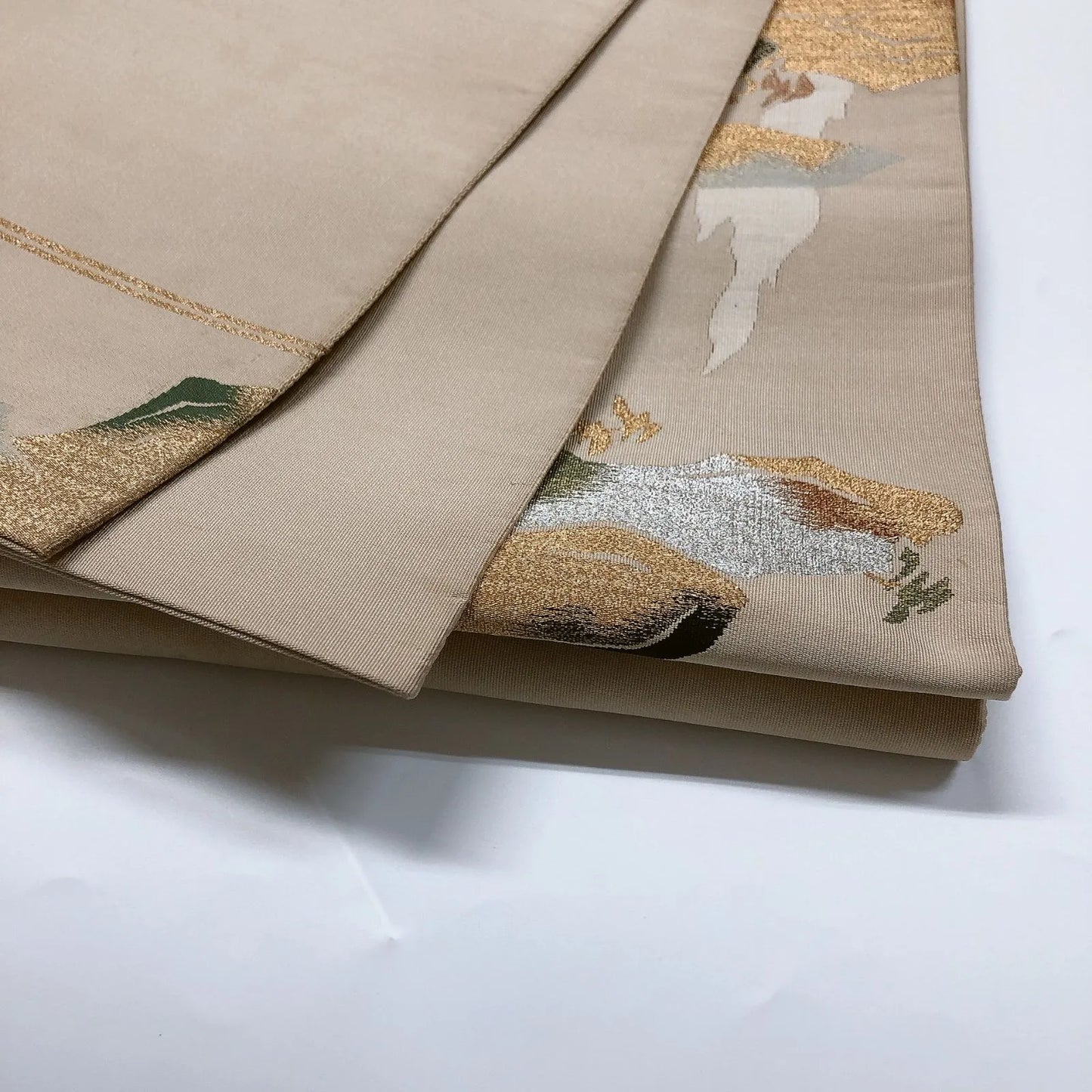 6013# Japanese Vintage Fukuro Obi Belt Kimono Fabric Silk Traditional