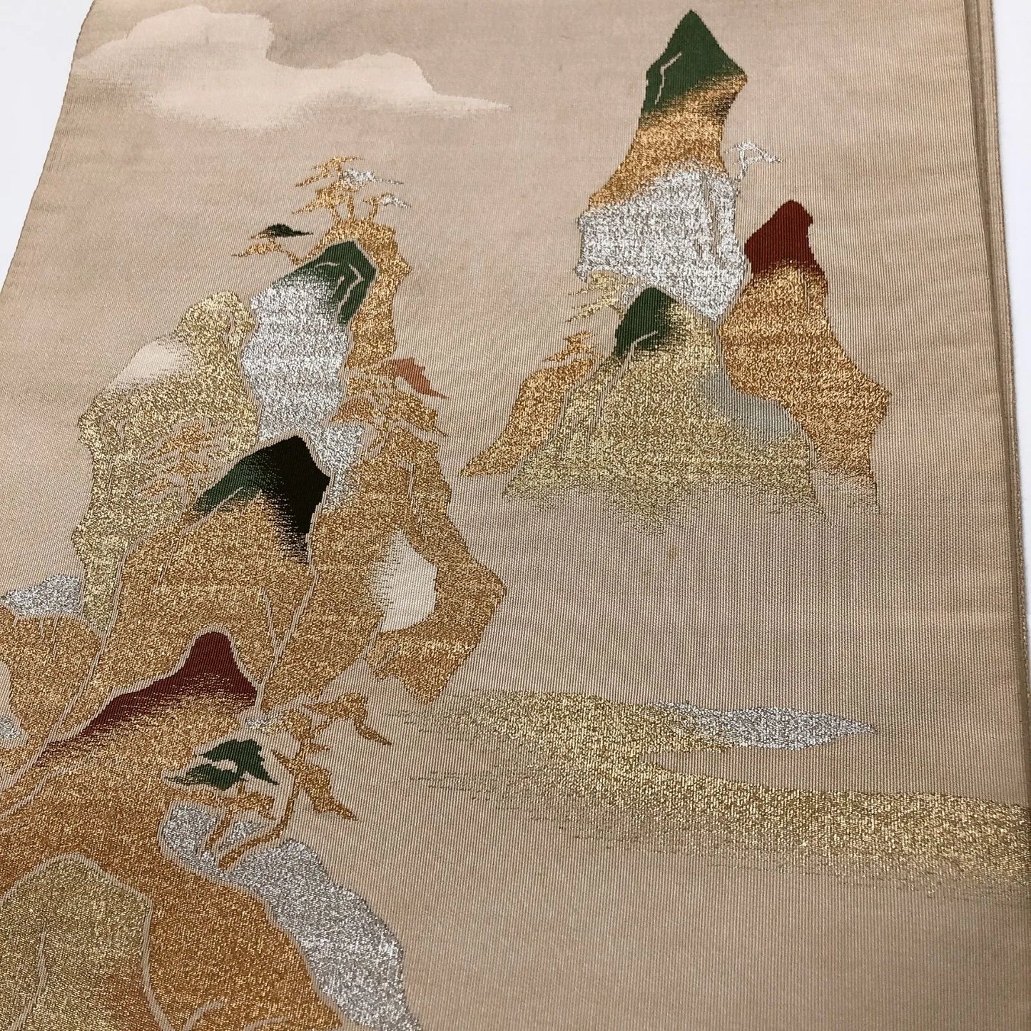 6013# Japanese Vintage Fukuro Obi Belt Kimono Fabric Silk Traditional