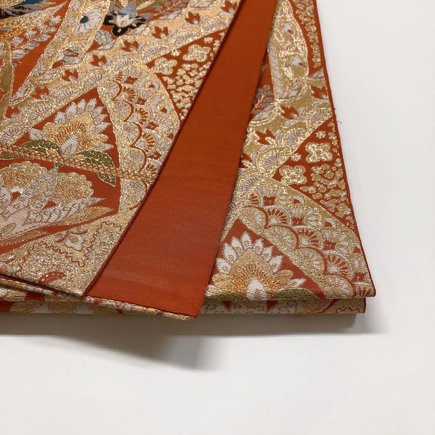 6014# Japanese Vintage Fukuro Obi Belt Kimono Fabric Silk Traditional