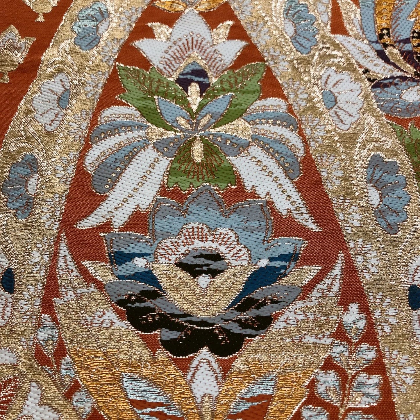 6014# Japanese Vintage Fukuro Obi Belt Kimono Fabric Silk Traditional