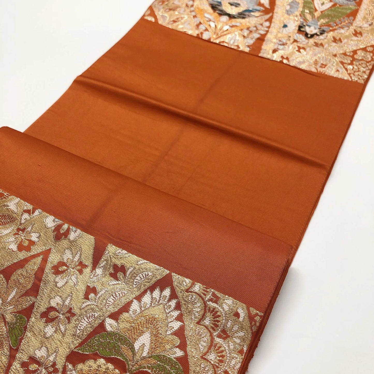 6014# Japanese Vintage Fukuro Obi Belt Kimono Fabric Silk Traditional