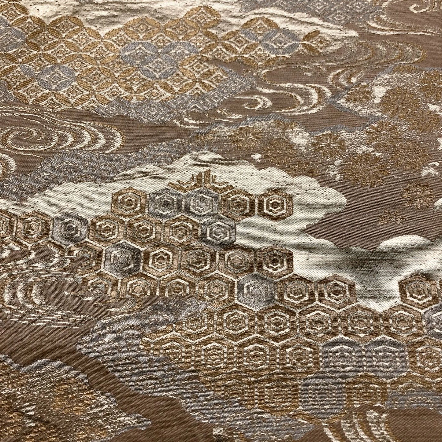 6016# Japanese Vintage Fukuro Obi Belt Kimono Fabric Silk Traditional Untailored