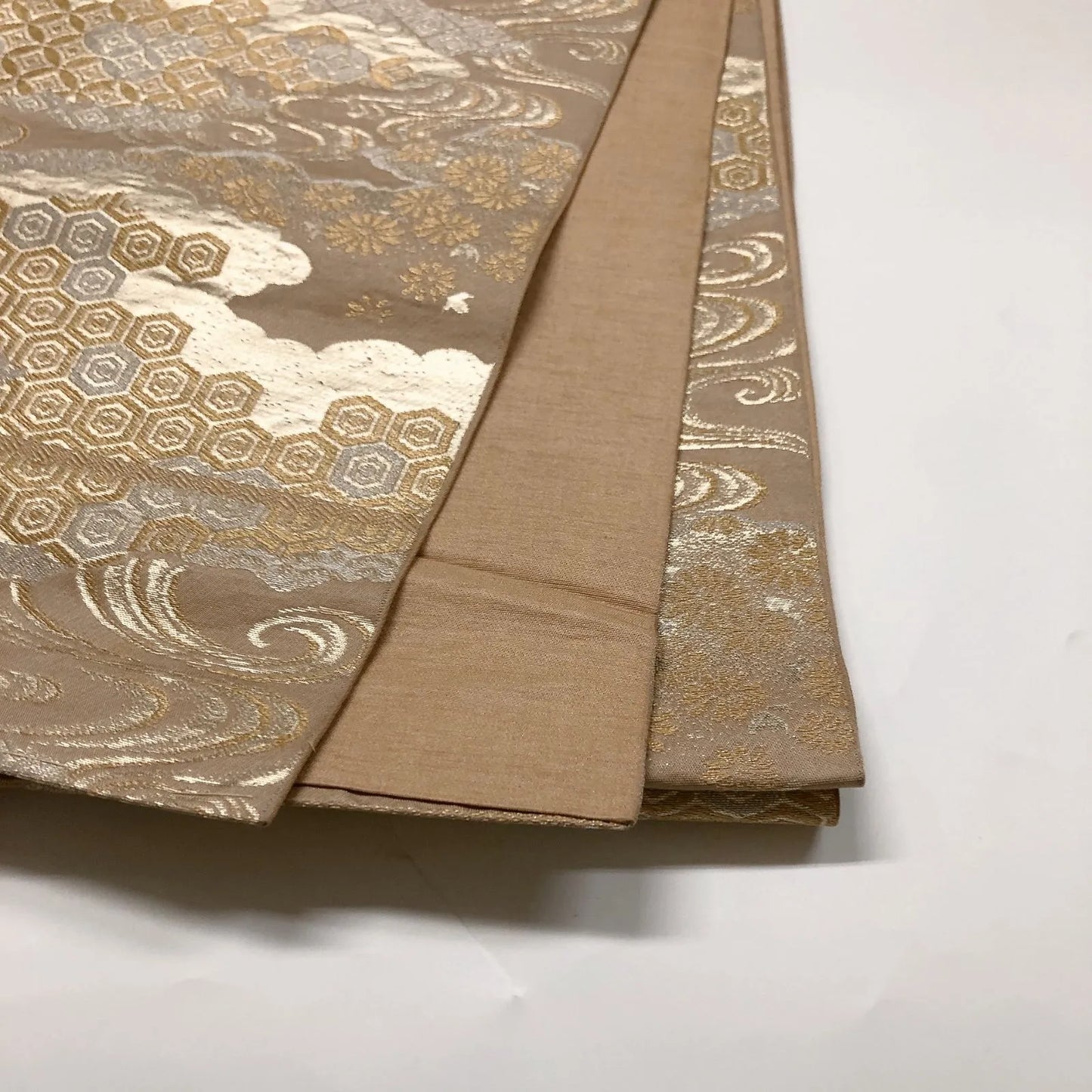 6016# Japanese Vintage Fukuro Obi Belt Kimono Fabric Silk Traditional Untailored