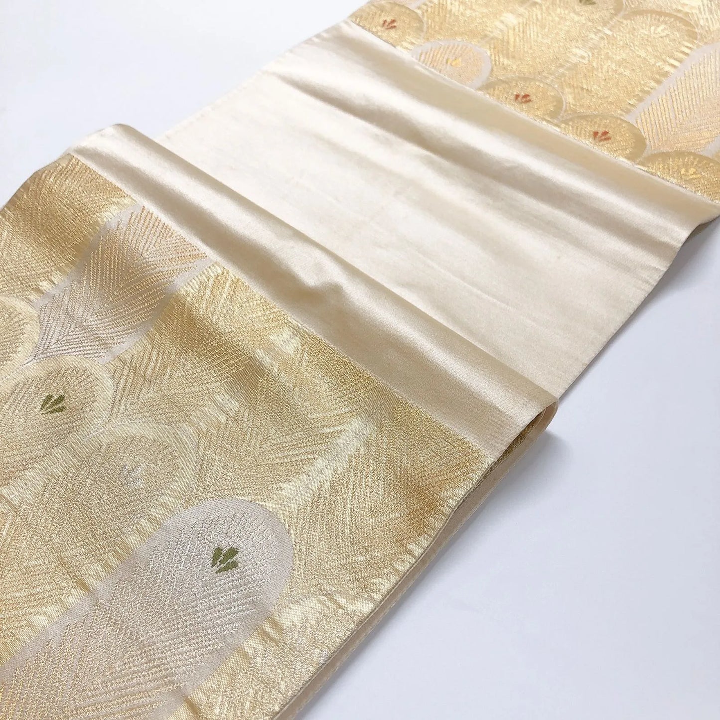 6020# Japanese Vintage Fukuro Obi Belt Kimono Fabric Silk Traditional