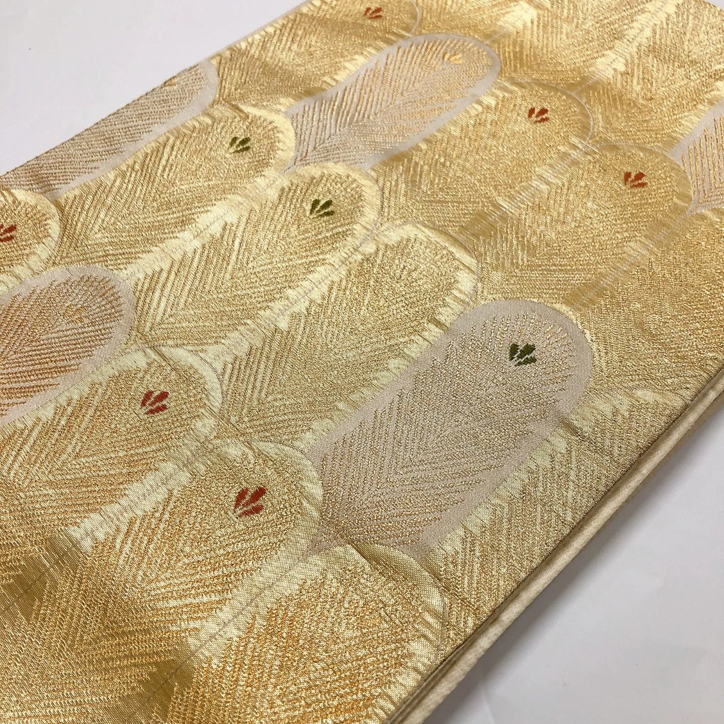 6020# Japanese Vintage Fukuro Obi Belt Kimono Fabric Silk Traditional