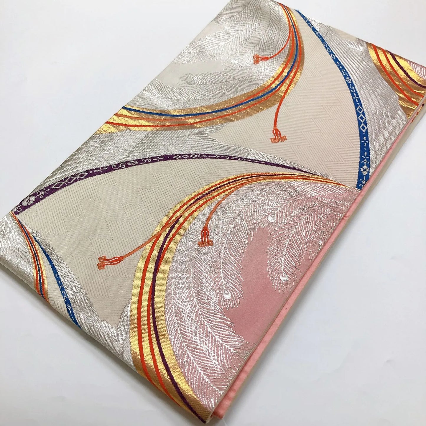 6021# Japanese Vintage Fukuro Obi Belt Kimono Fabric Silk Traditional