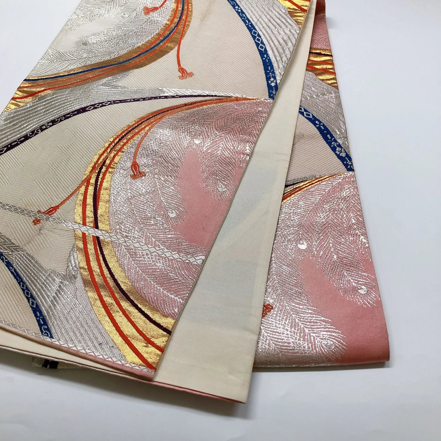 6021# Japanese Vintage Fukuro Obi Belt Kimono Fabric Silk Traditional