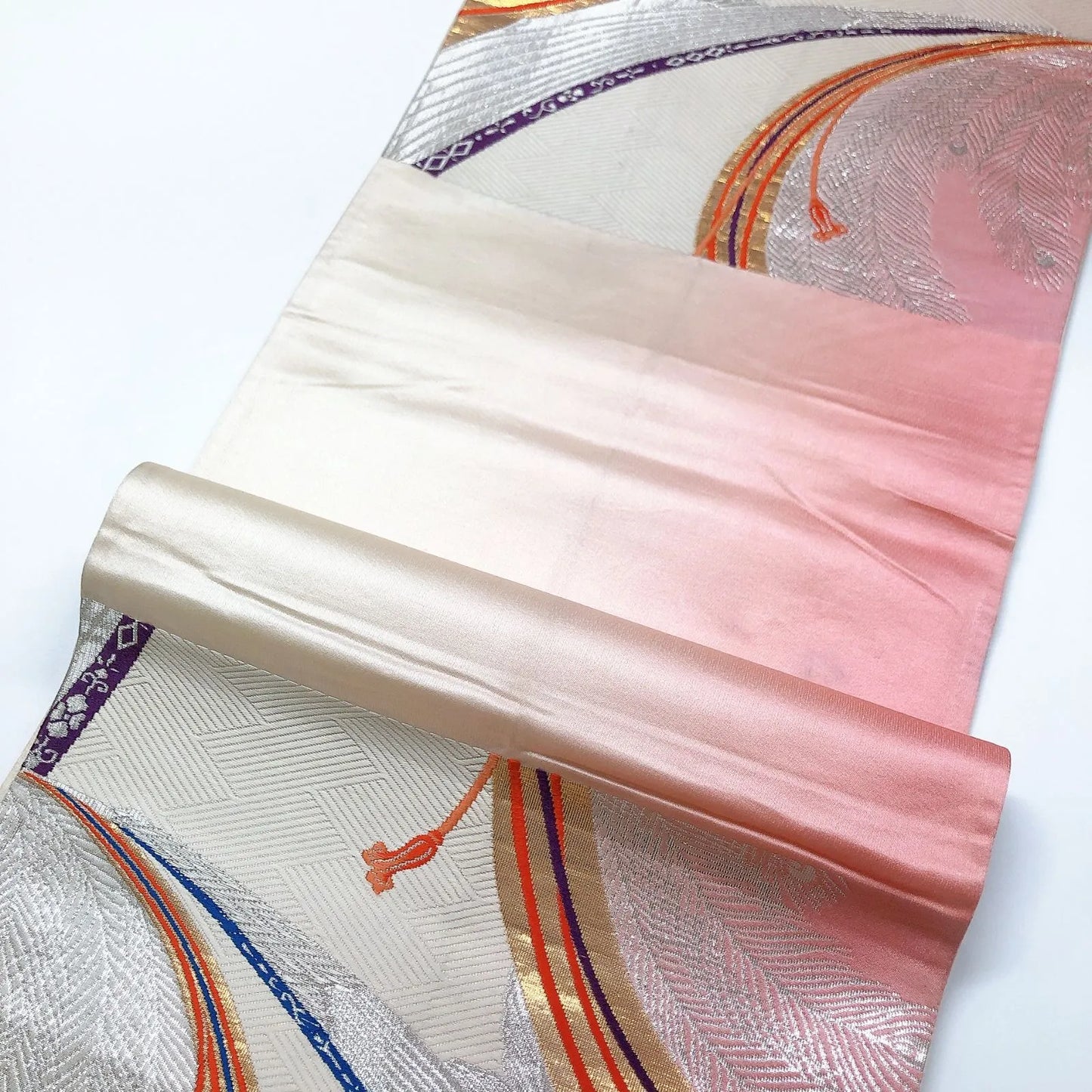 6021# Japanese Vintage Fukuro Obi Belt Kimono Fabric Silk Traditional