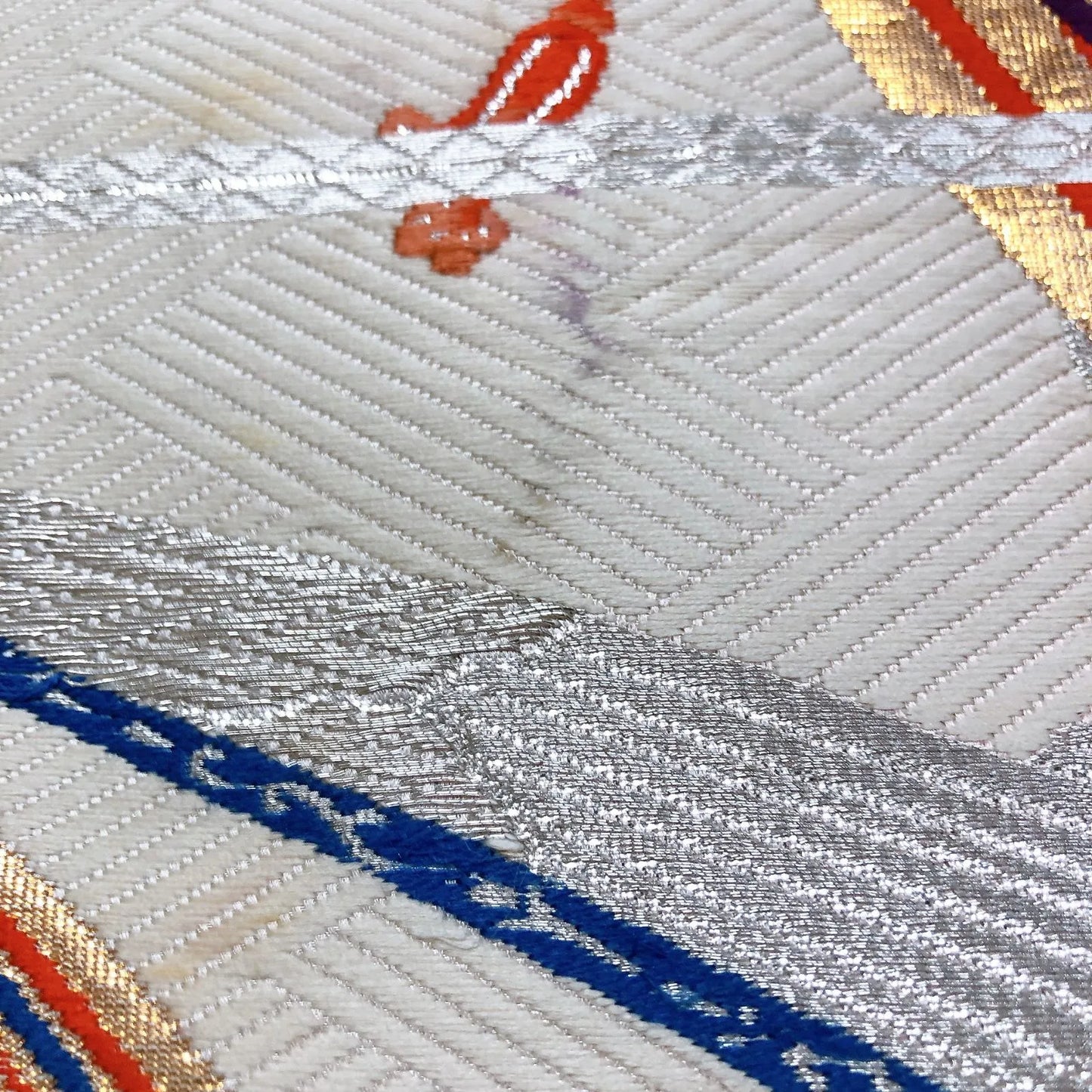 6021# Japanese Vintage Fukuro Obi Belt Kimono Fabric Silk Traditional