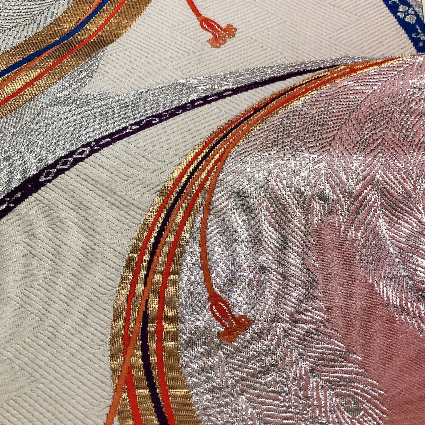 6021# Japanese Vintage Fukuro Obi Belt Kimono Fabric Silk Traditional