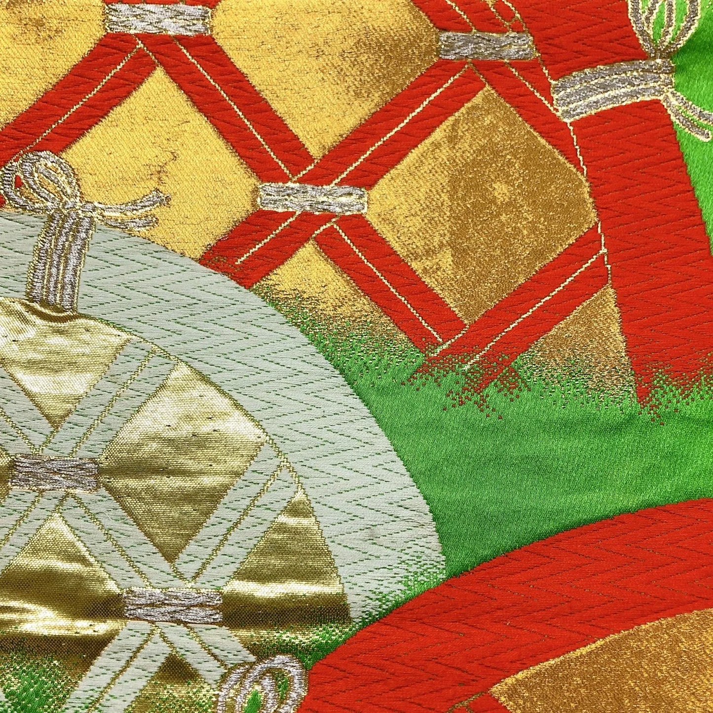 6022# Japanese Vintage Fukuro Obi Belt Kimono Fabric Silk Traditional Embroidery